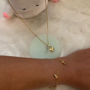 🚫SOLD🚫Heart/Key Necklace&bracelet set, 18K gold
